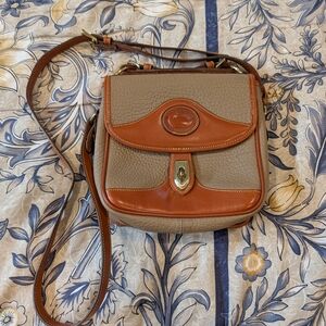 Dooney & Bourke Classic Tan and Brown Leather Crossbody Bag